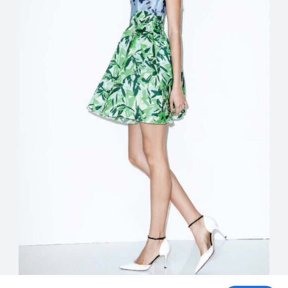 Elle Sasson Holly Colorblock Botanical Floral Silk Cap-Sleeve Dress Size Size 4 - Picture 4 of 16